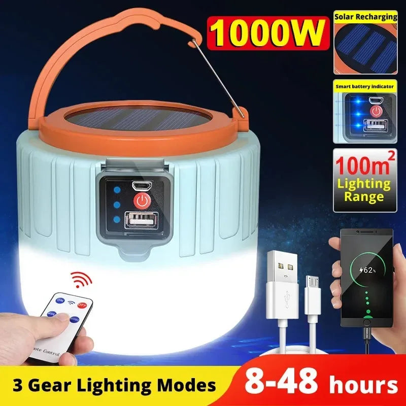 Campinglamp op Zonne-energie met Noodverlichting - Velinix