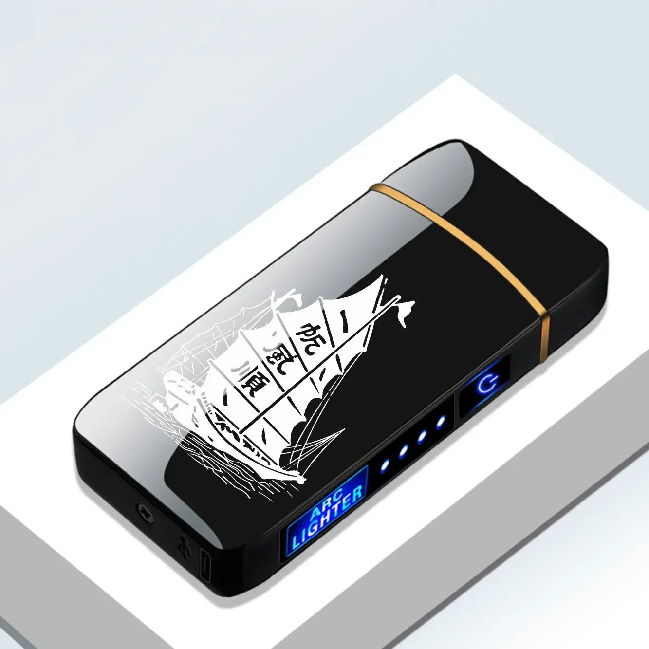 Oplaadbare Aansteker USB Winddicht Met Dubbele Vlam Stijlvol Metaal