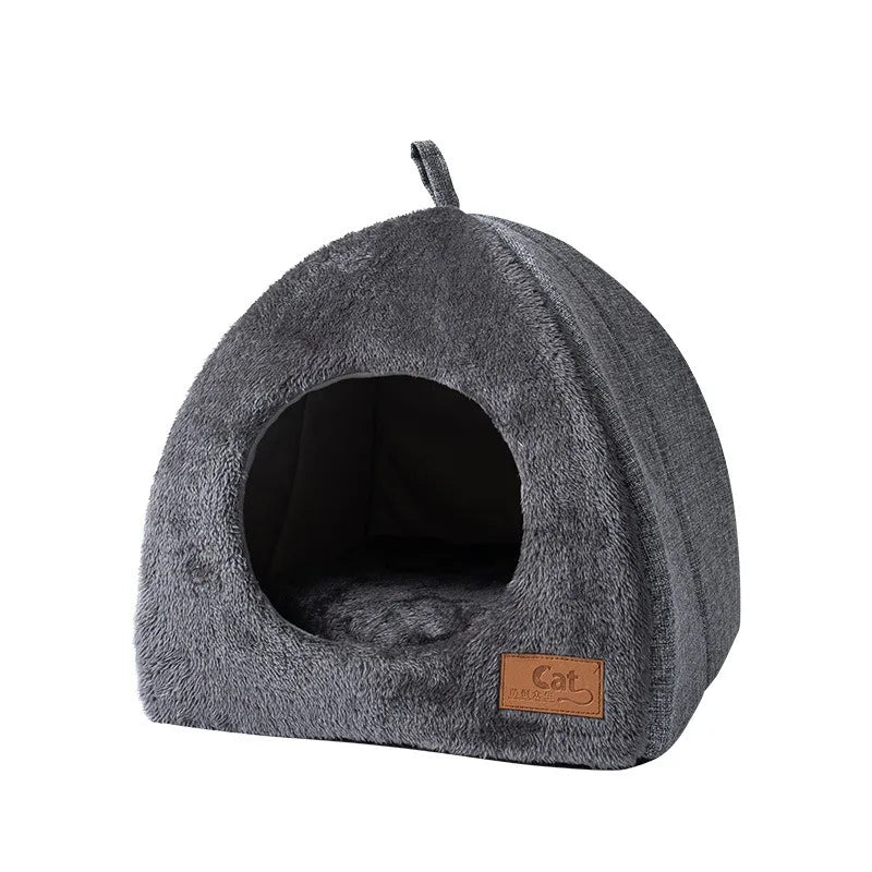 Kattenhuis Luxe Fluwelen Triangel Nest Zacht & Comfortabel