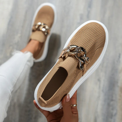 Stijlvolle Loafers met Ketting Detail Comfortabel Leer