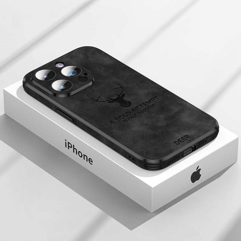 Leren iPhone Hoesje met Stijlvol Design en Schokbestendige Bescherming