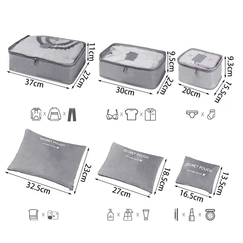 Reisorganizer Set met Opbergzakken en Reistas Accessoires
