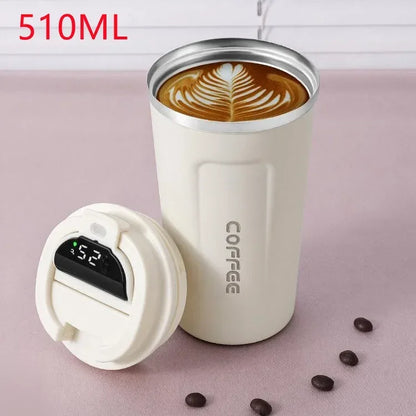 Thermos Koffiemok 510ml Roestvrij Staal met Temperatuurweergave