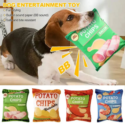 Leuk Hondenspeelgoed met Piepfunctie & Pluche Chipsvorm