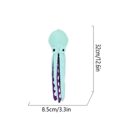 Hondenspeelgoed Octopus Zacht Pluche Blauw met Piepfunctie
