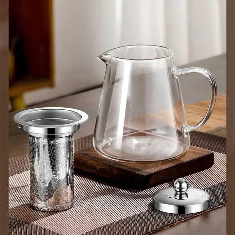 Glazen Theepot met Theefilter, 450-950ml, Hittebestendig