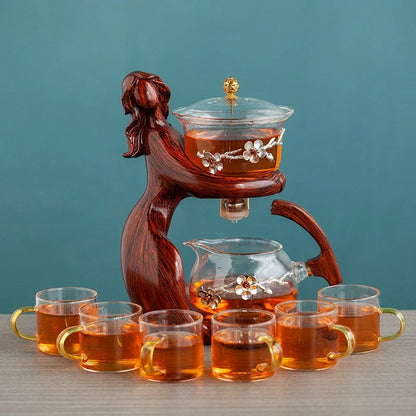 Theepot Set Automatisch Glazen Theeset met Houder