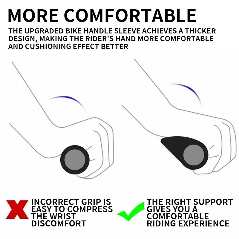Mountainbike Handvatten Ergonomisch met Schokabsorptie en Antislip Rubber
