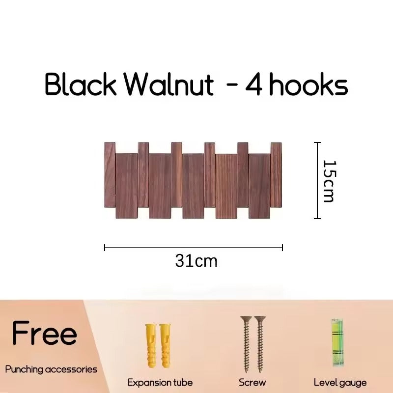 Elegante Houten Kapstok voor de Hal van Walnut Hout