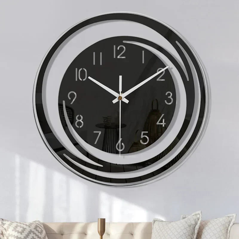 Zwarte Wandklok Modern Scandinavisch Design Acryl