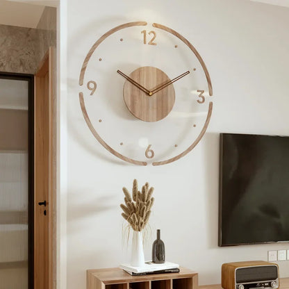 Houten Wandklok Modern Design voor Woonkamer