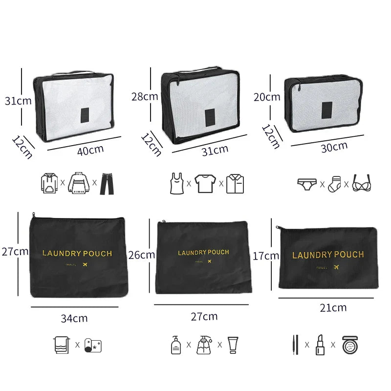 Reisorganizer Set met Opbergzakken en Reistas Accessoires