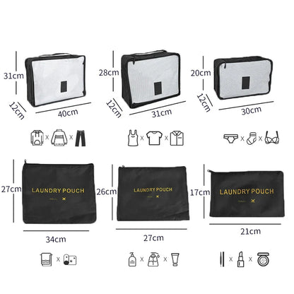 Reisorganizer Set met Opbergzakken en Reistas Accessoires