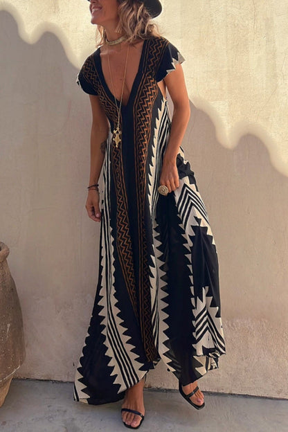 Alya™ – Dames Jurk met Ademend Azteeks Patroon en Comfortabele Pasvorm-4