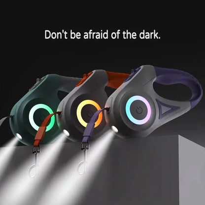 Verlichte Hondenlijn Uittrekbaar 3-5m LED Licht voor Hond en Kat