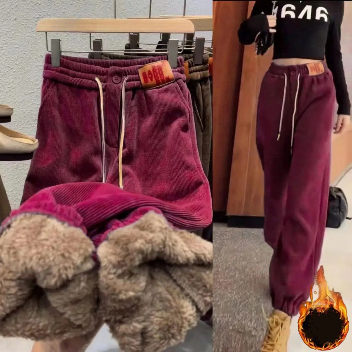 Warme Joggingbroek met Pluche Voering Casual Dames