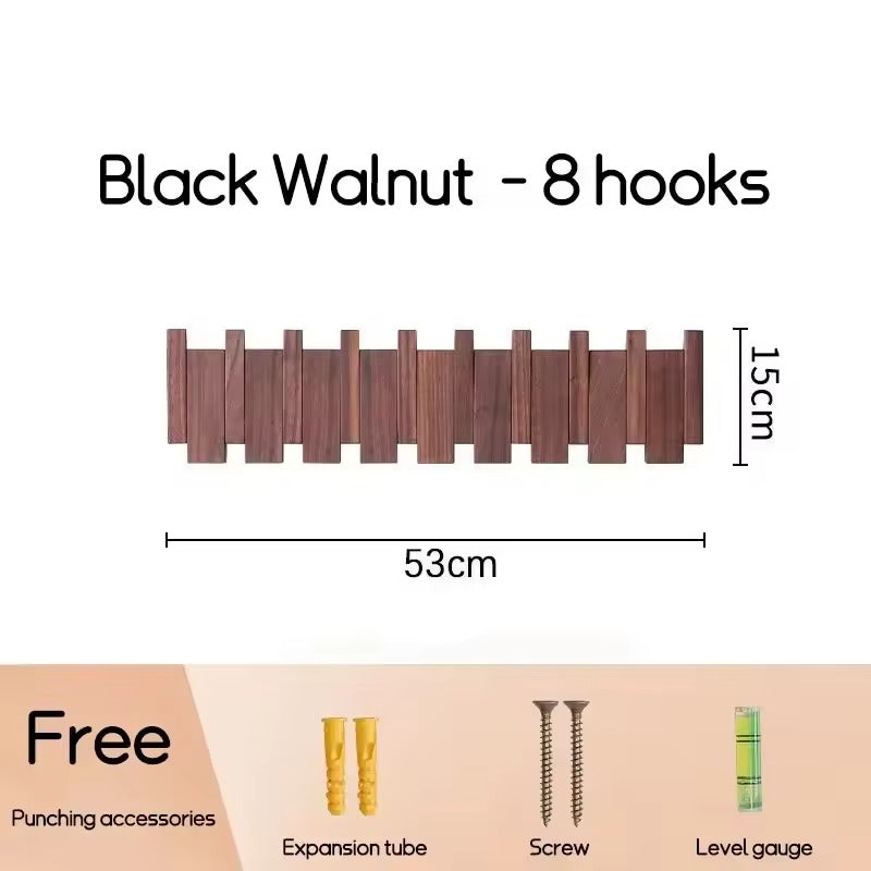 Elegante Houten Kapstok voor de Hal van Walnut Hout