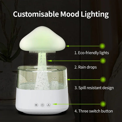 Aromadiffuser met Kleurrijk Licht en Regen Effect