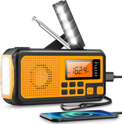 Noodradio met Oplaadfunctie en Zonnepaneel