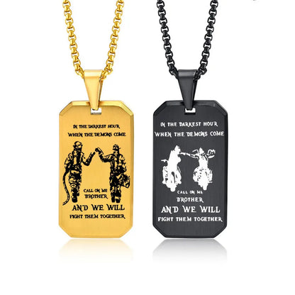 Personaliseerbaar Dog Tag Broederlijkheids Sieraad - Velinix