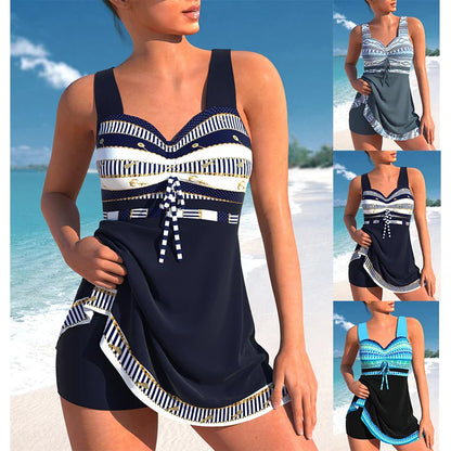 Anouk™ – Dames Tweedelige Tankini Set met Elegant V-hals en Comfort