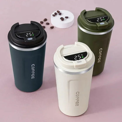 Thermos Koffiemok 510ml Roestvrij Staal met Temperatuurweergave - Velinix