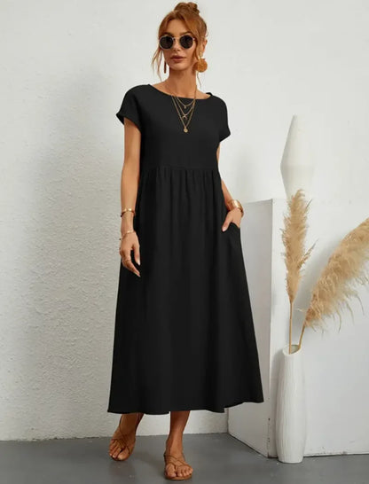 Vintage Jurk Losse Pasvorm Flatterend voor Vrouw
