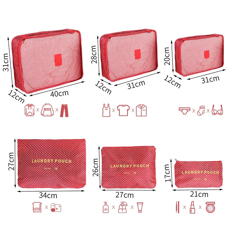 Reisorganizer Set met Opbergzakken en Reistas Accessoires