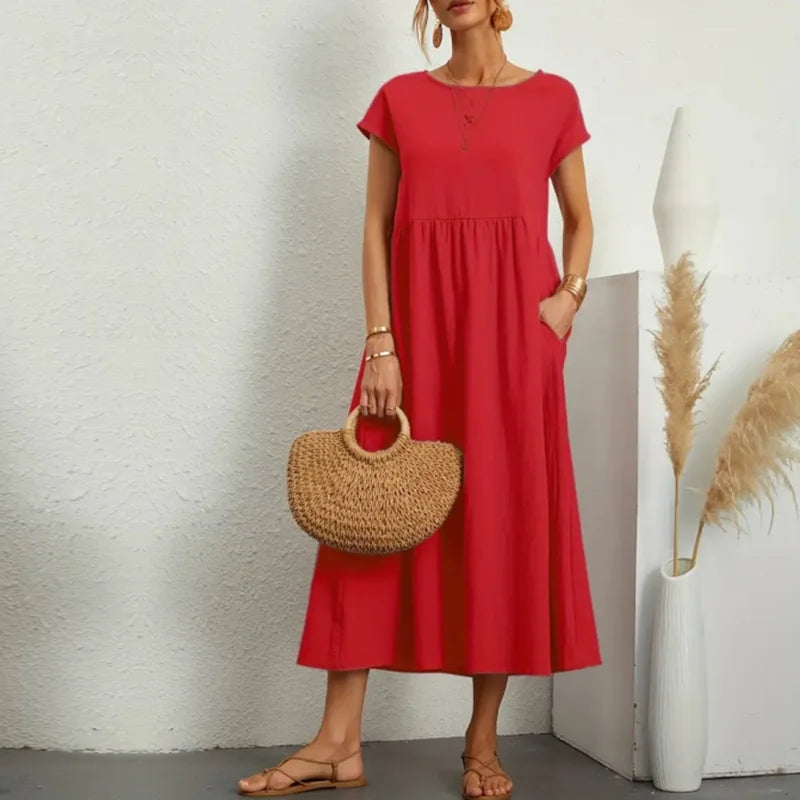 Vintage Jurk Losse Pasvorm Flatterend voor Vrouw