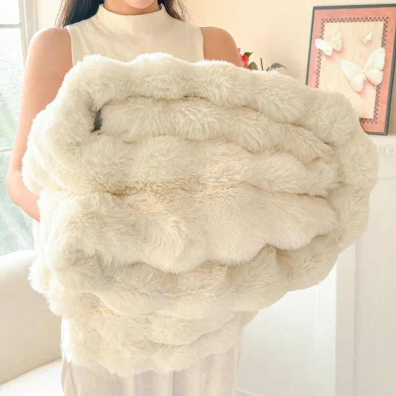 Zachte Fleece Deken Extra Dik Dubbel Laags Konijnenbont Imitatie