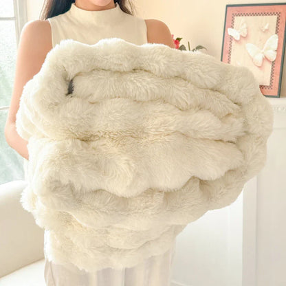 Zachte Fleece Deken Extra Dik Dubbel Laags Konijnenbont Imitatie
