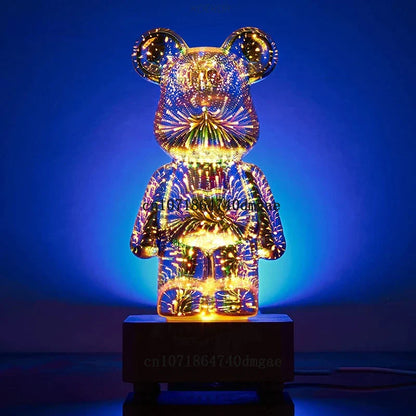 3D Glow Bear Lamp Met Vuurwerk Effect
