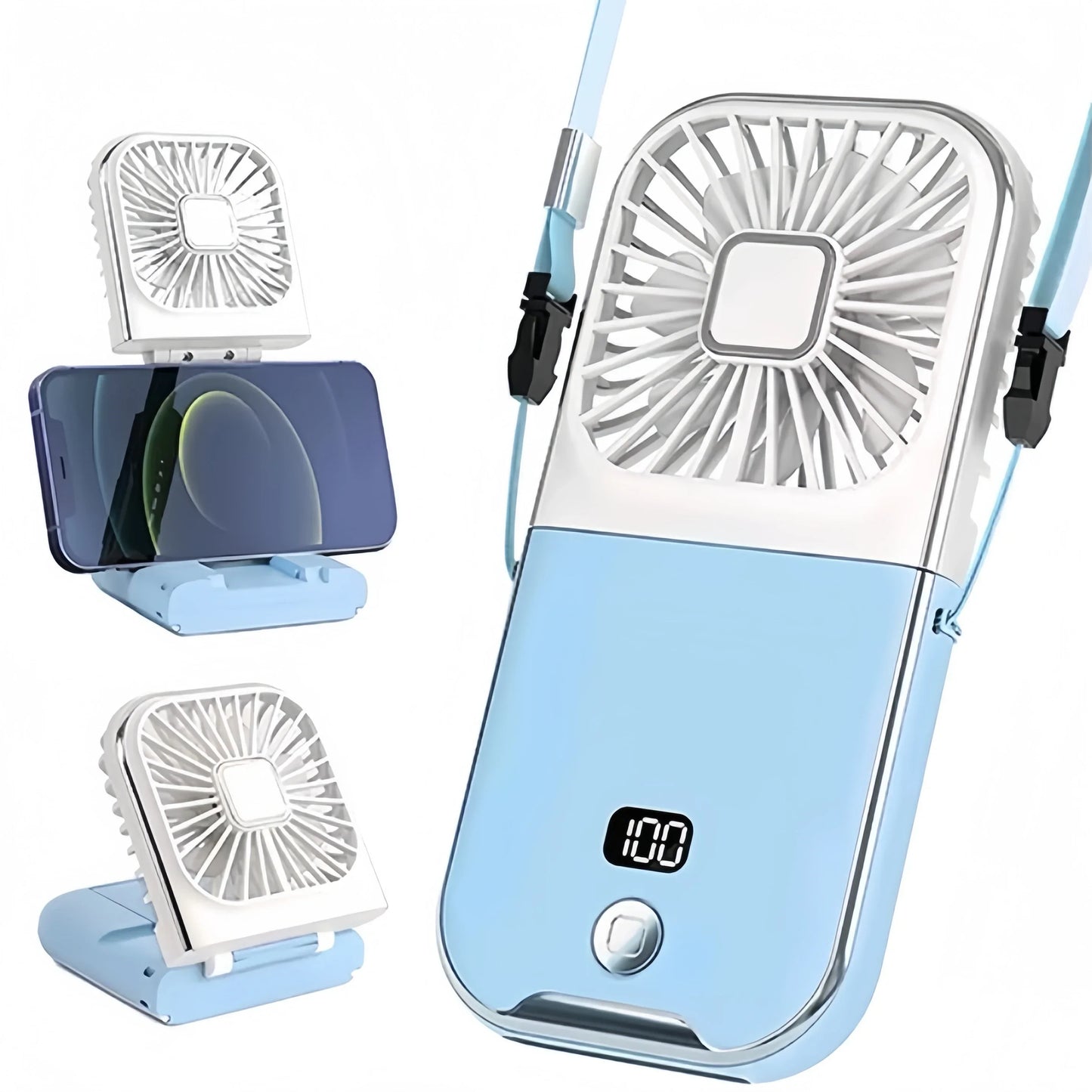 Mini USB-Ventilator Oplaadbaar met Digitale Weergave