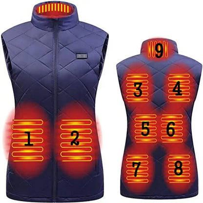 Dames Thermisch Vest USB Verwarmd Infrarood Winterjas
