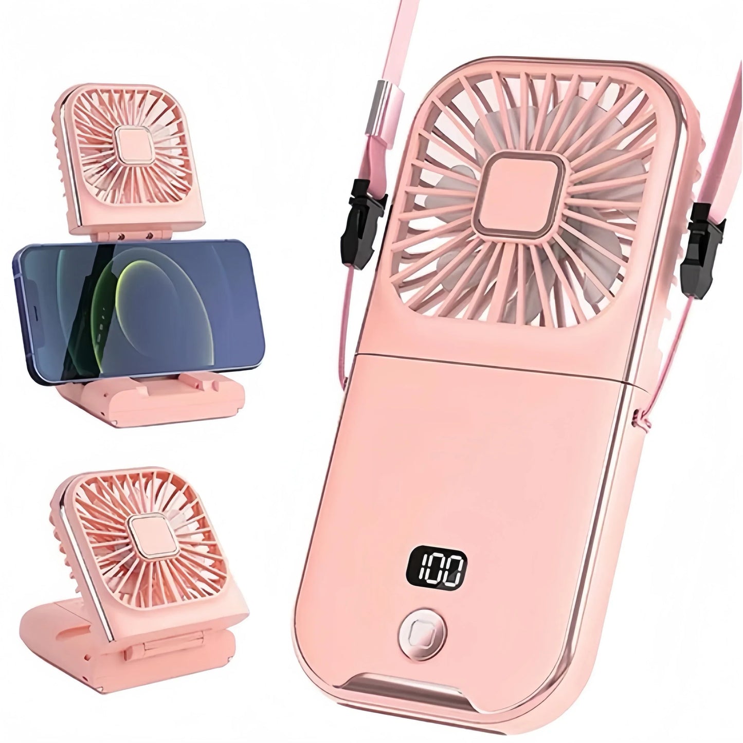 Mini USB-Ventilator Oplaadbaar met Digitale Weergave