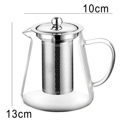 Glazen Theepot met Theefilter, 450-950ml, Hittebestendig