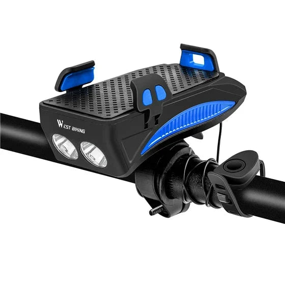 Fiets Telefoonhouder met Dubbele LED Lichten en Veilige Greep