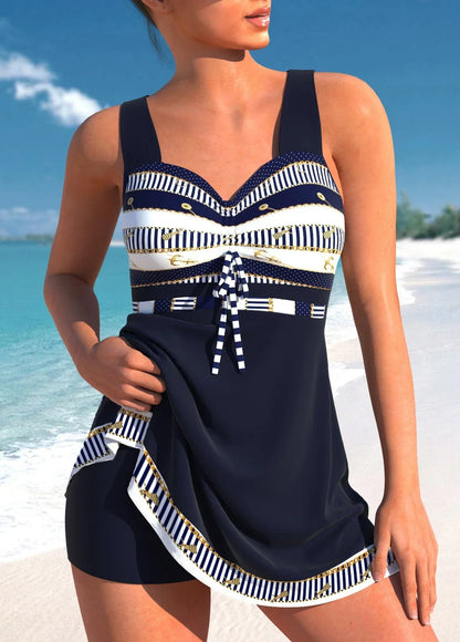 Anouk™ – Dames Tweedelige Tankini Set met Elegant V-hals en Comfort