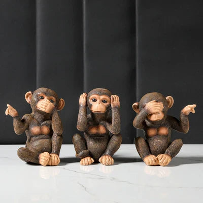 Gorilla Beeldenset Nordic Stijl Hars Figuur Decoratie