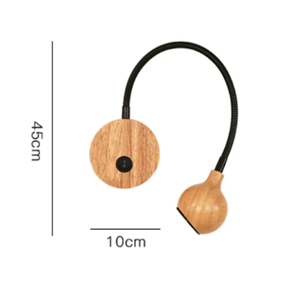 LED Wandlamp van Hout met Dimbare Verlichting