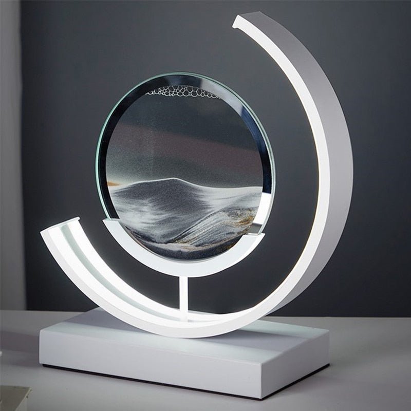 Tafellamp met 3D Zandkunst en LED Verlichting