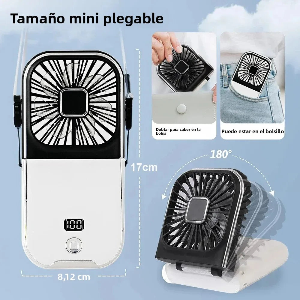 Mini USB-Ventilator Oplaadbaar met Digitale Weergave