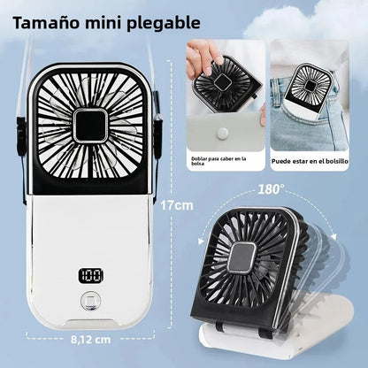 Mini USB-Ventilator Oplaadbaar met Digitale Weergave