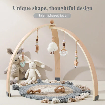 Baby Activiteitenboog Houten met Hangspeelgoed voor Peuters