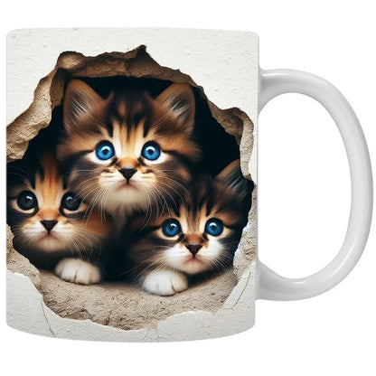 Zwarte Kat Koffiemok 3D Ontwerp Keramisch