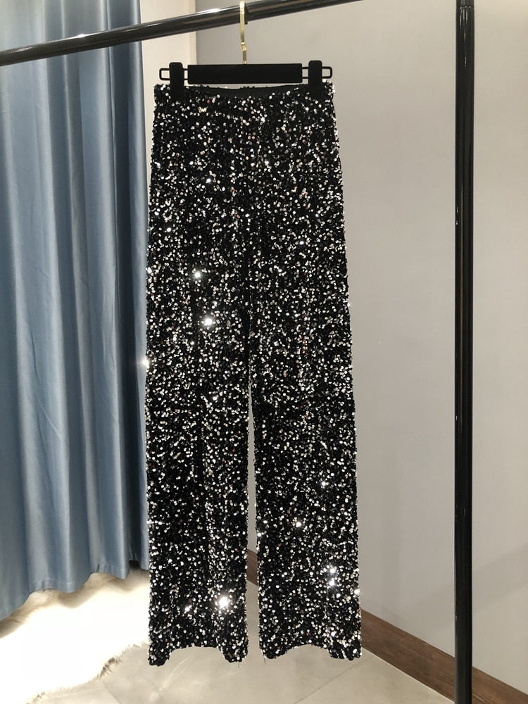 Glitter Broek Tanya | Glamoureuze en Comfortabele Losse Broek