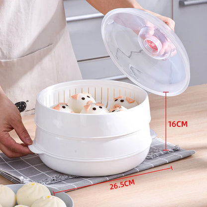 Stoompan Luxe voor Broodjes en Dumplings met Veilige Deksel