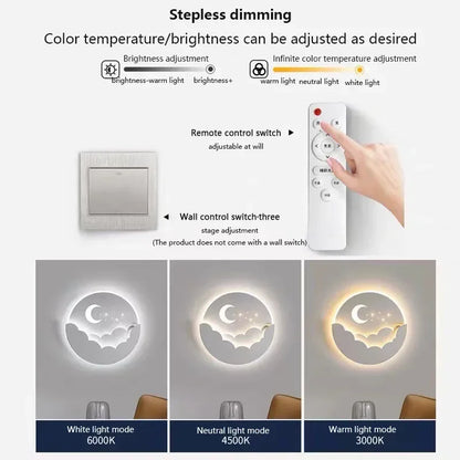 LED Wandlamp Maan en Sterren voor een Magische Sfeer
