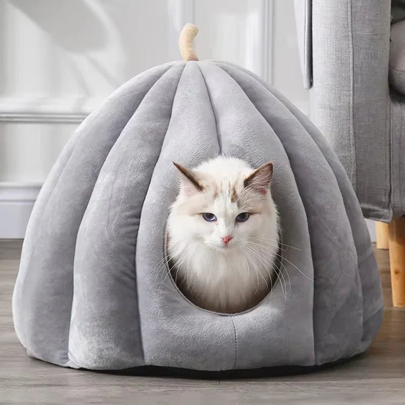 Kattenbed Pompoen Soft Pluche Warm voor Winter
