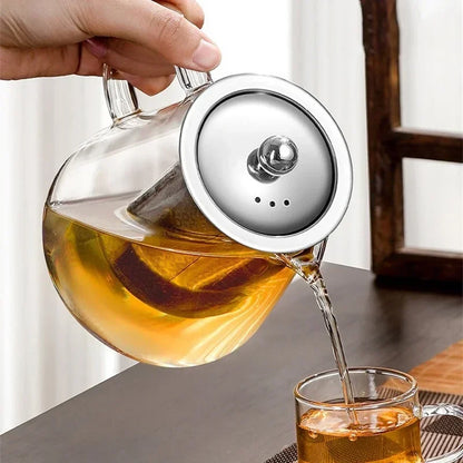 Glazen Theepot met Theefilter, 450-950ml, Hittebestendig